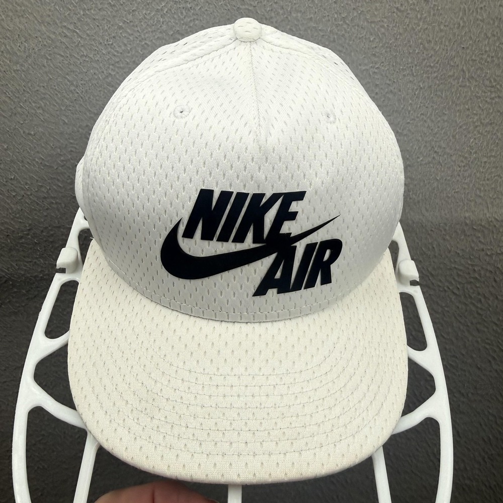 Nike Hat‎ Cap Snap Back White Mesh Nike Air Logo Mens One Size Athletic Sports